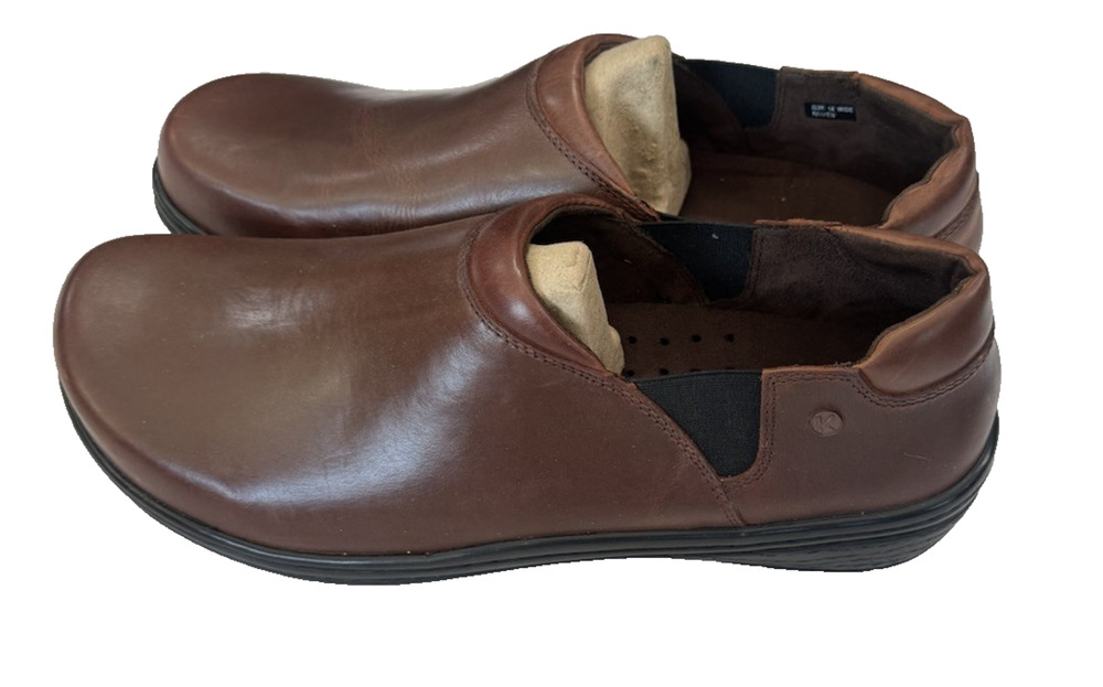 Klogs Raven Men's 14 WIDE Brown Leather Slip Resistant Comfort Work Clogs Shoes